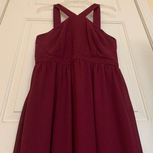 Lulu's Air of Romance Burgundy Maxi Dress